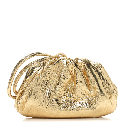 Bottega Veneta Metallic Crinkled Lambskin The Coin Purse Oro 1 of 9