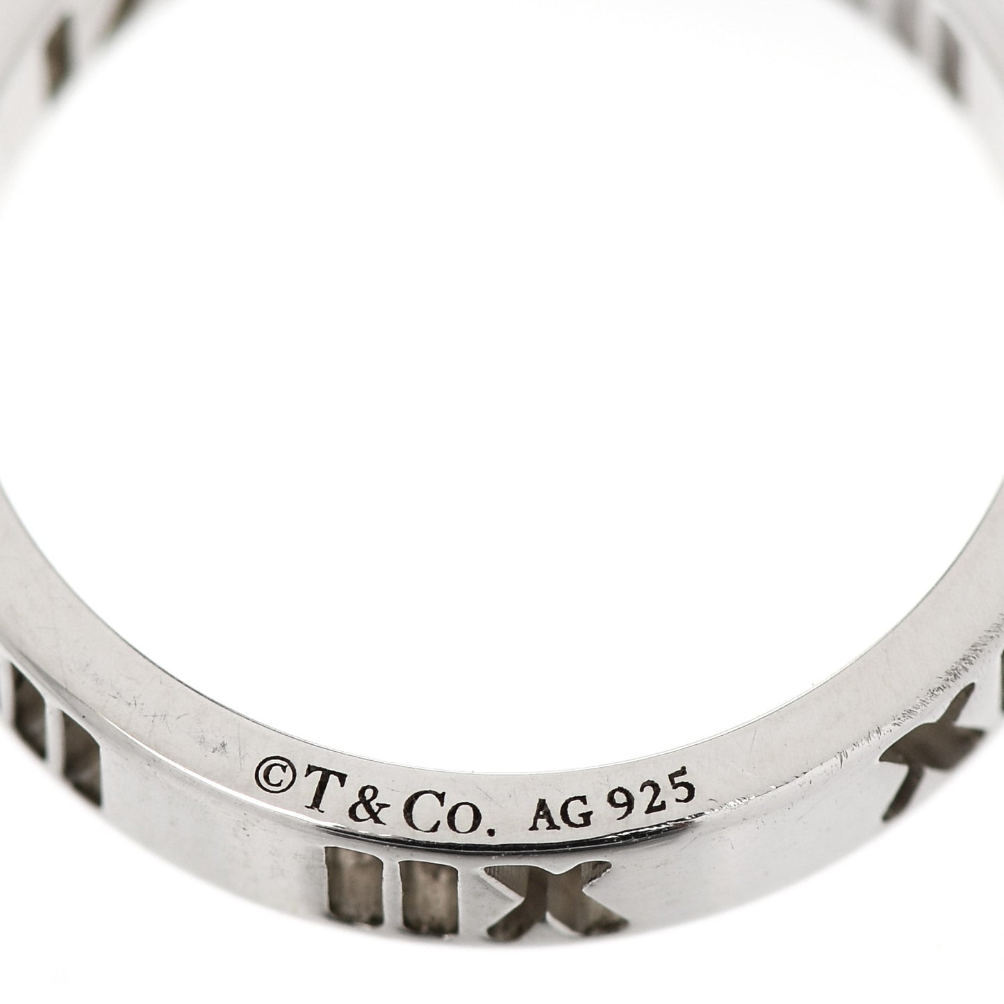 Sterling Silver Narrow Atlas Pierced Ring 49 5