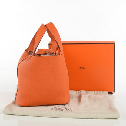 Hermes Taurillon Clemence Picotin Lock TPM Orange 12 of 15