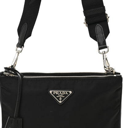 Prada Re-Nylon Saffiano Re-Edition 2000 Double Zip Crossbody Bag Black 8 of 11