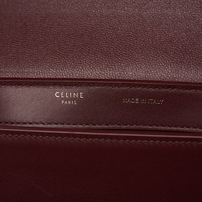 Celine Satin Baby Grained Calfskin Small Trapeze Carmin 7 of 10