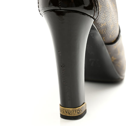 Louis Vuitton Patent Monogram Idole Knee High Boots 39 Brown 10 of 10