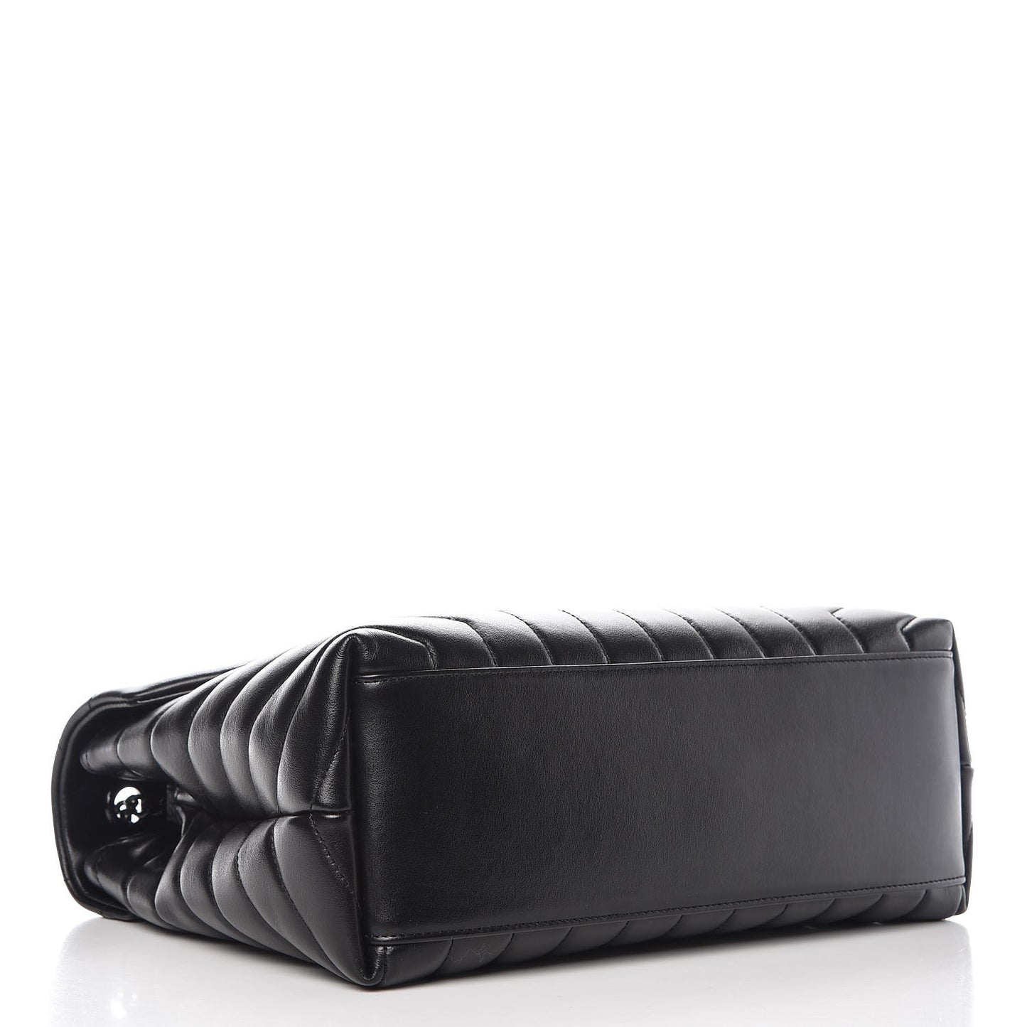 Calfskin Y Quilted Monogram Medium Loulou Chain Satchel Black