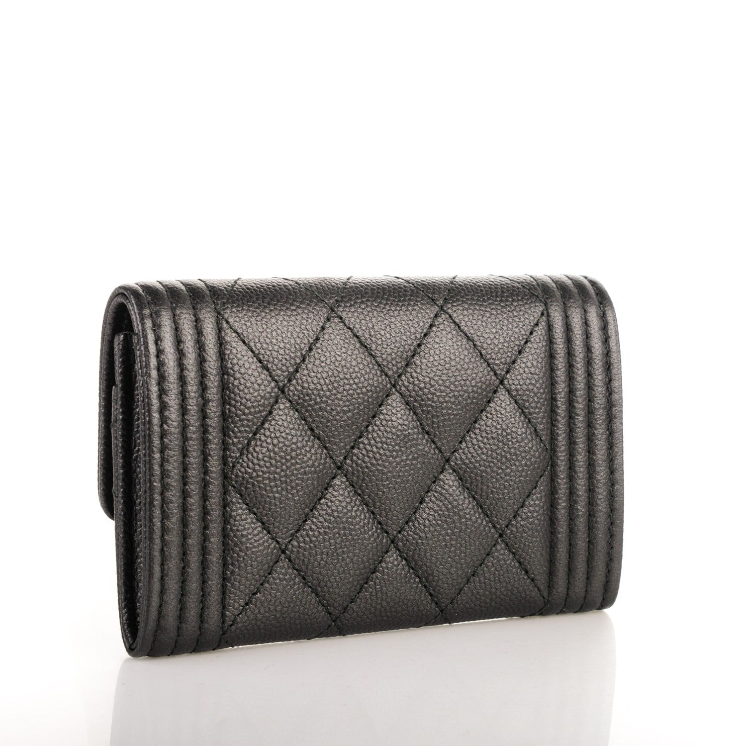 Chanel Caviar Quilted Boy Flap Card Holder So Black 3 of 8
