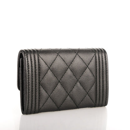 Chanel Caviar Quilted Boy Flap Card Holder So Black 3 of 8