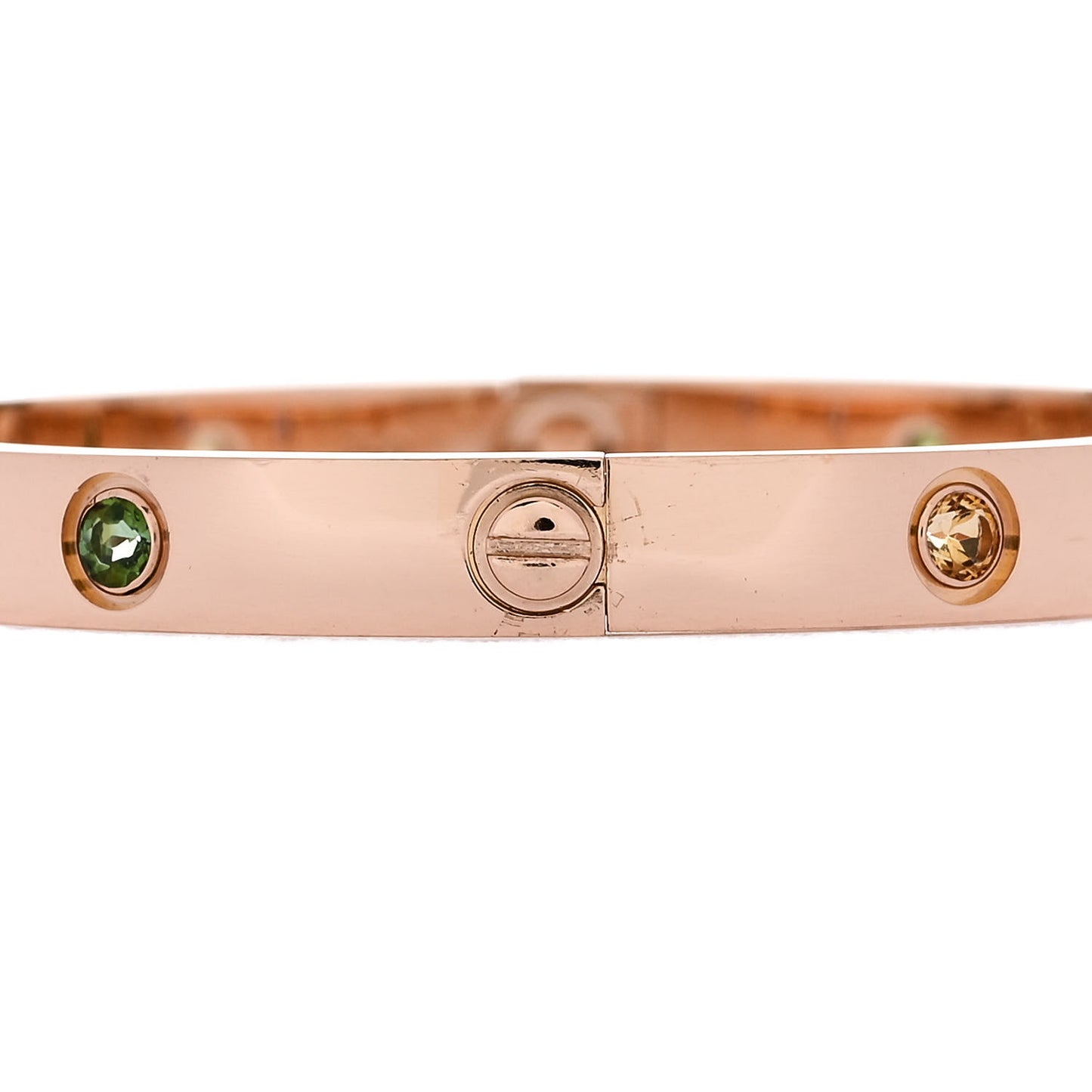 18K Pink Gold Sapphire Garnet Amethyst LOVE Bracelet 17