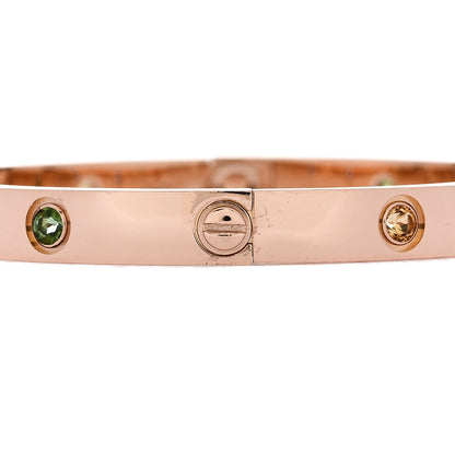 Cartier 18K Pink Gold Sapphire Garnet Amethyst LOVE Bracelet 17 4 of 9