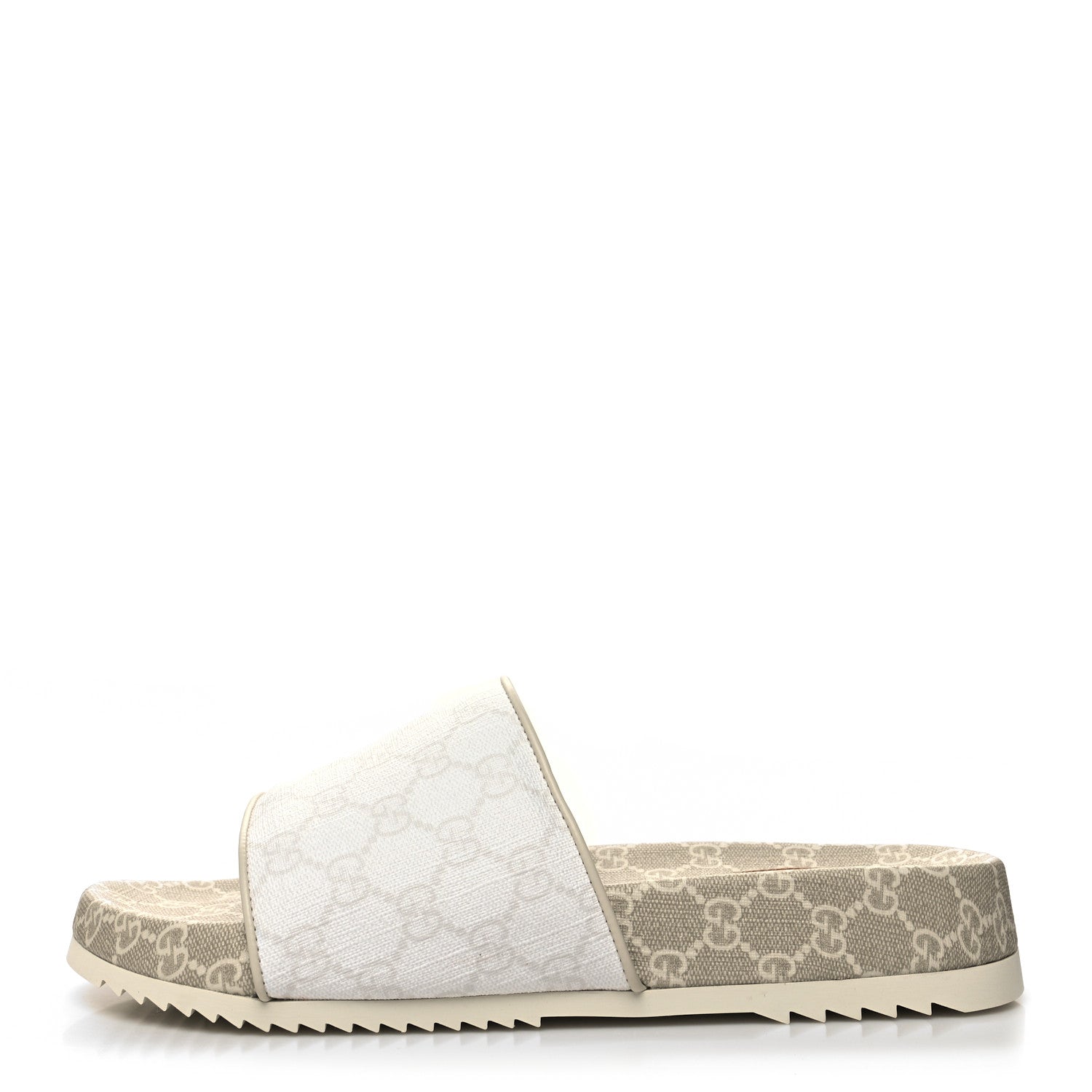 Gucci GG Supreme Monogram Demetra Mens Slide Sandals 10 White Mystic White 1 of 9