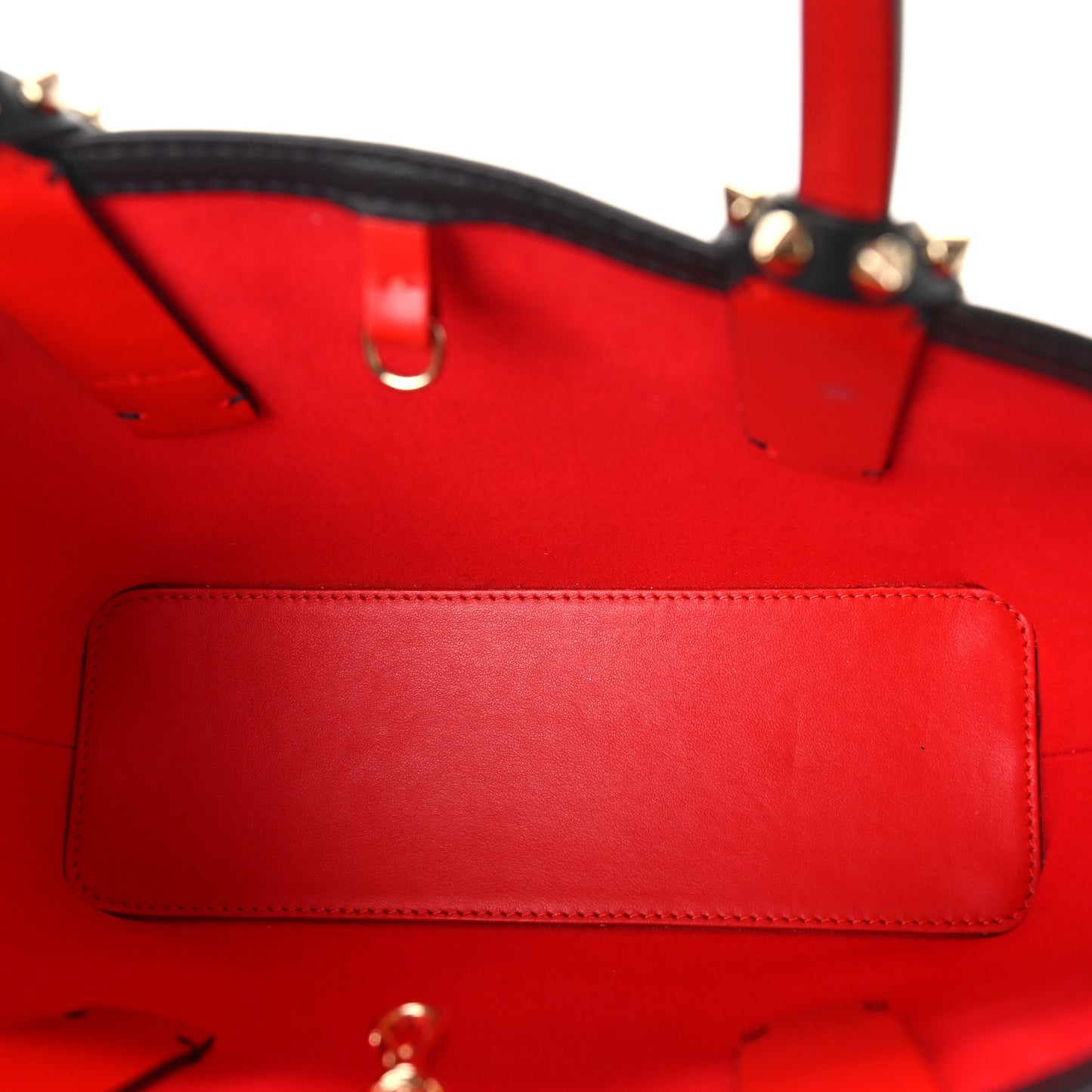 Calfskin Embellished Spikes Mini East West Cabata Tote Black