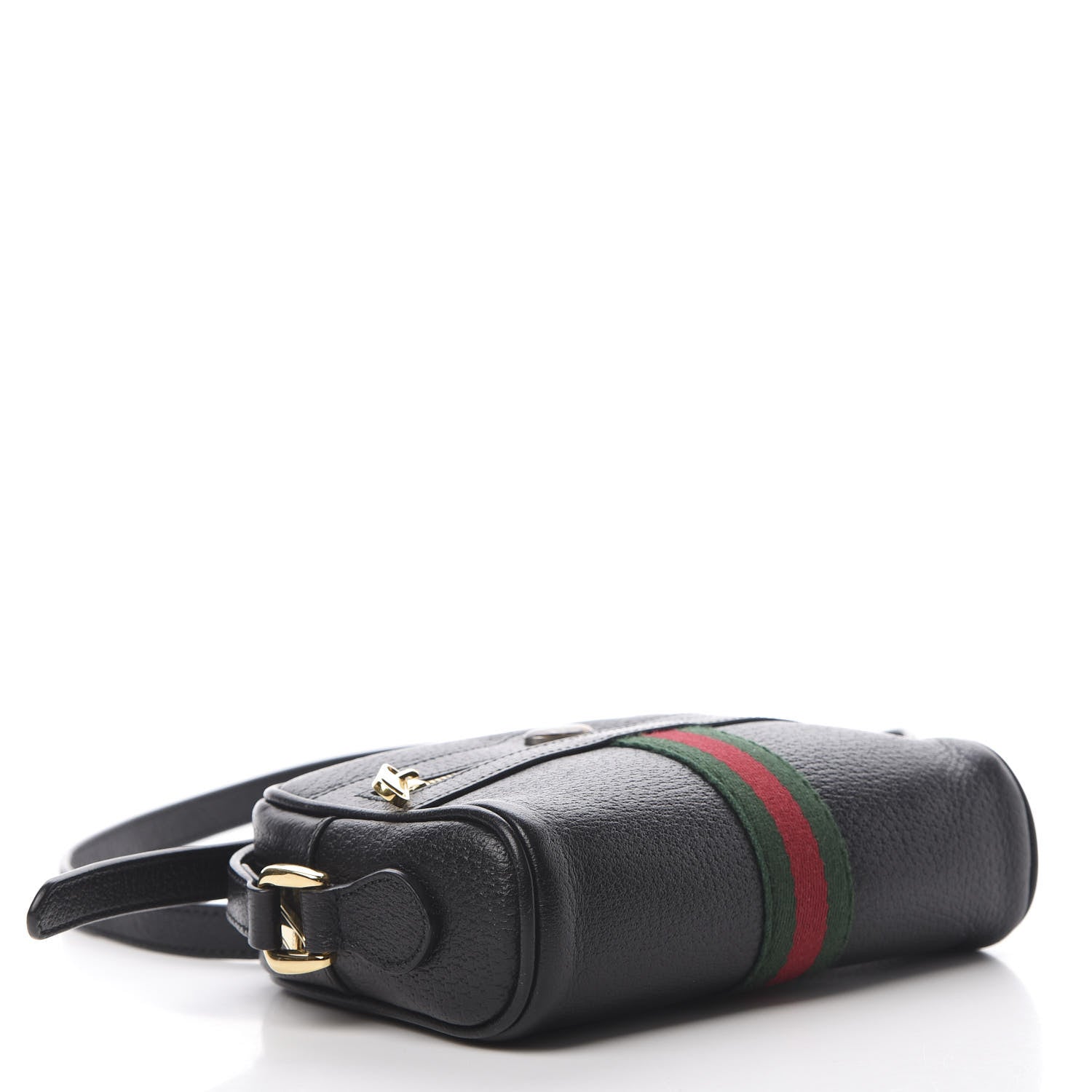 Gucci Calfskin Web Mini Ophidia Shoulder Bag Black 4 of 12