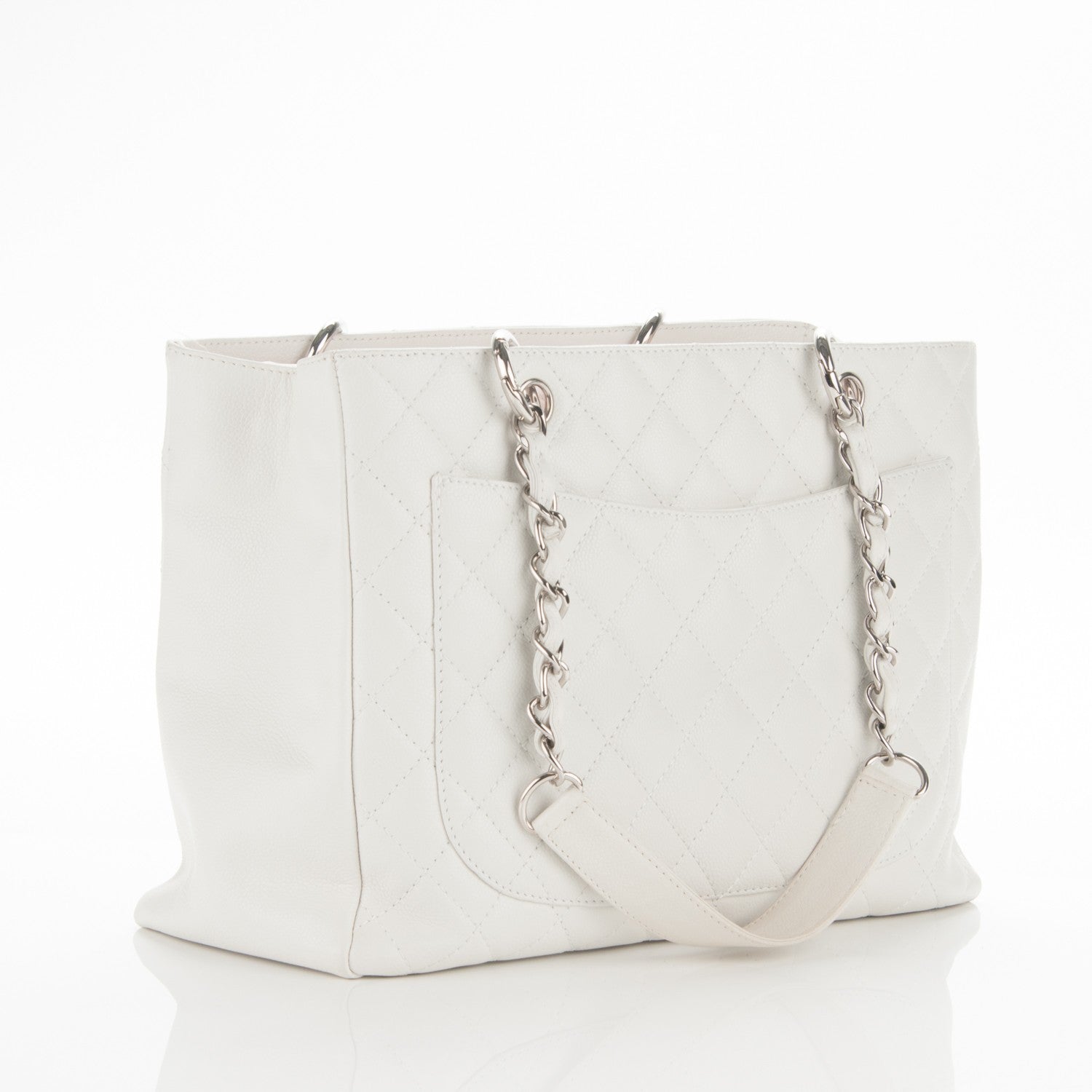 Chanel Caviar Quilted Grand Shopping Tote GST White 3 of 11