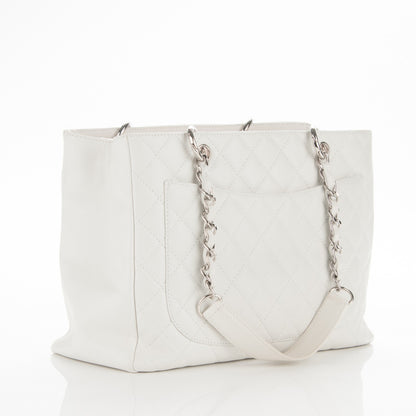 Chanel Caviar Quilted Grand Shopping Tote GST White 3 of 11