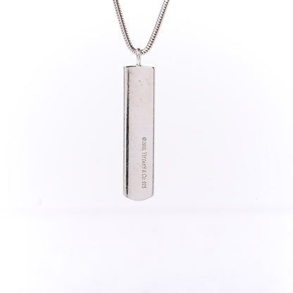 Tiffany Sterling Silver 1837 Bar Pendant Necklace 5 of 7
