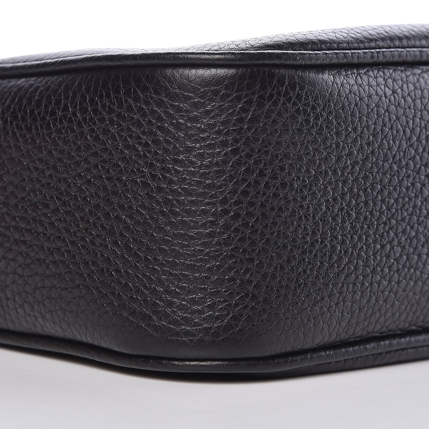 Pebbled Calfskin Small Soho Disco Bag Black