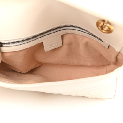 Gucci Calfskin Matelasse Small GG Marmont Shoulder Bag White 5 of 11