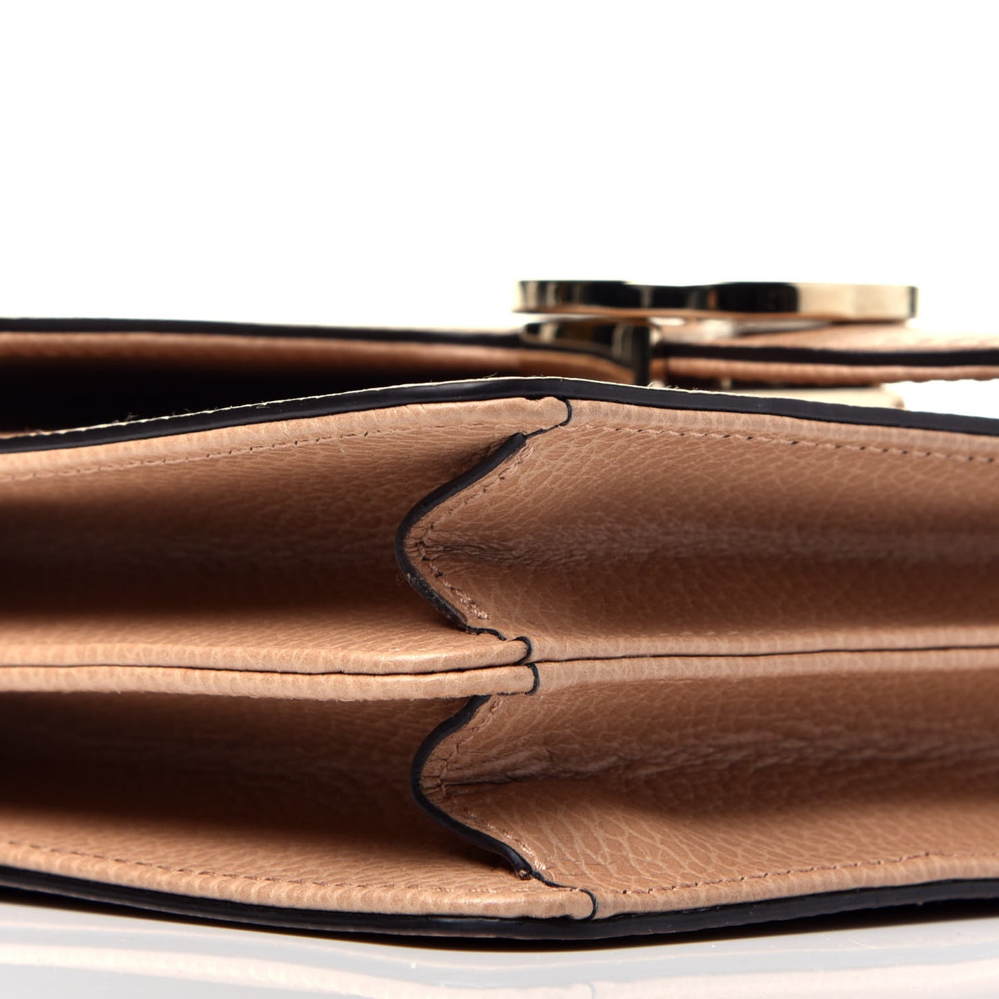 Dollar Calfskin Small Interlocking G Shoulder Bag Camelia