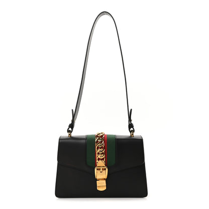 Gucci Calfskin Small Sylvie Shoulder Bag Black 1 of 10