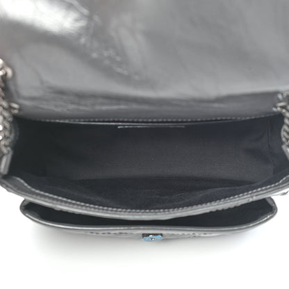 Saint Laurent Crinkled Calfskin Matelasse Monogram Baby Niki Chain Satchel Storm 5 of 8
