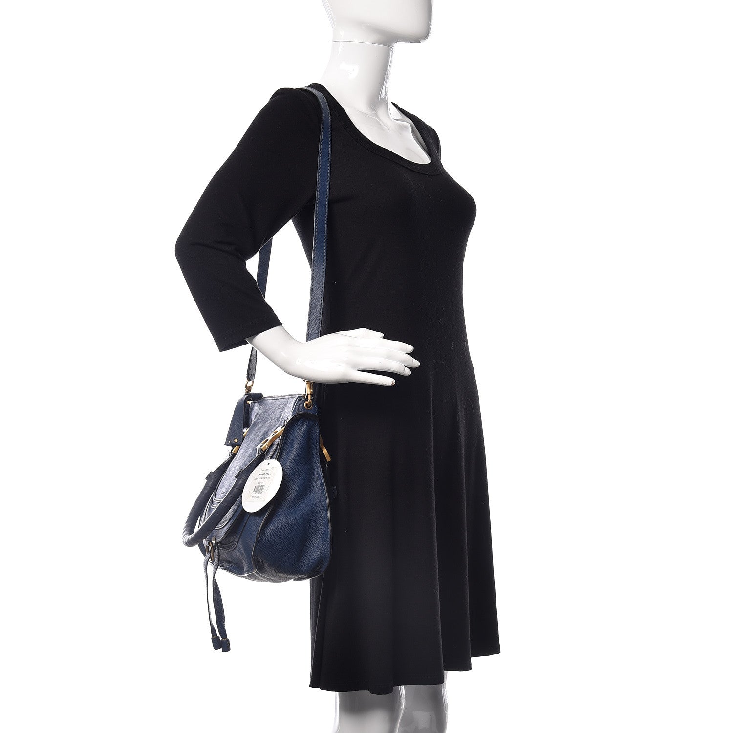 Chloe Calfskin Medium Marcie Satchel Royal Navy 2 of 15