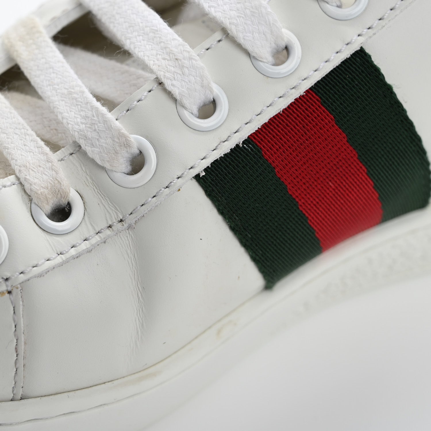 Gucci Calfskin Web Pearl Studded Womens Ace Sneakers 37 White 20 of 22
