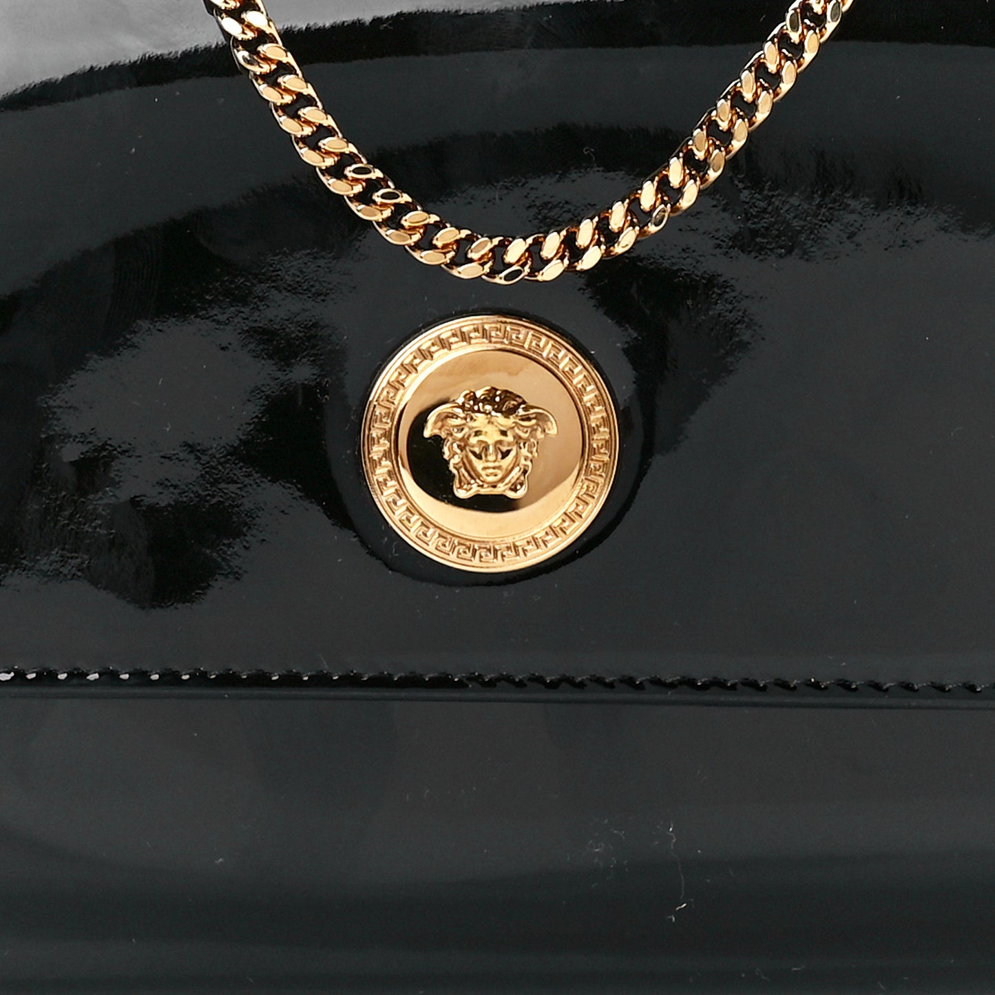 Patent Medusa Clutch With Chain Black