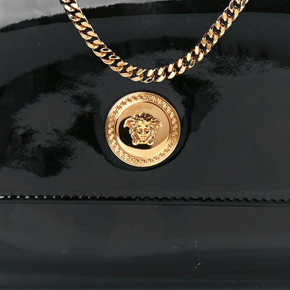 Versace Patent Medusa Clutch With Chain Black 7 of 10