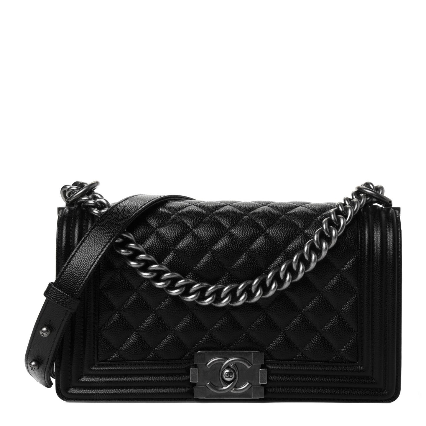 Caviar Quilted Medium Boy Flap Black