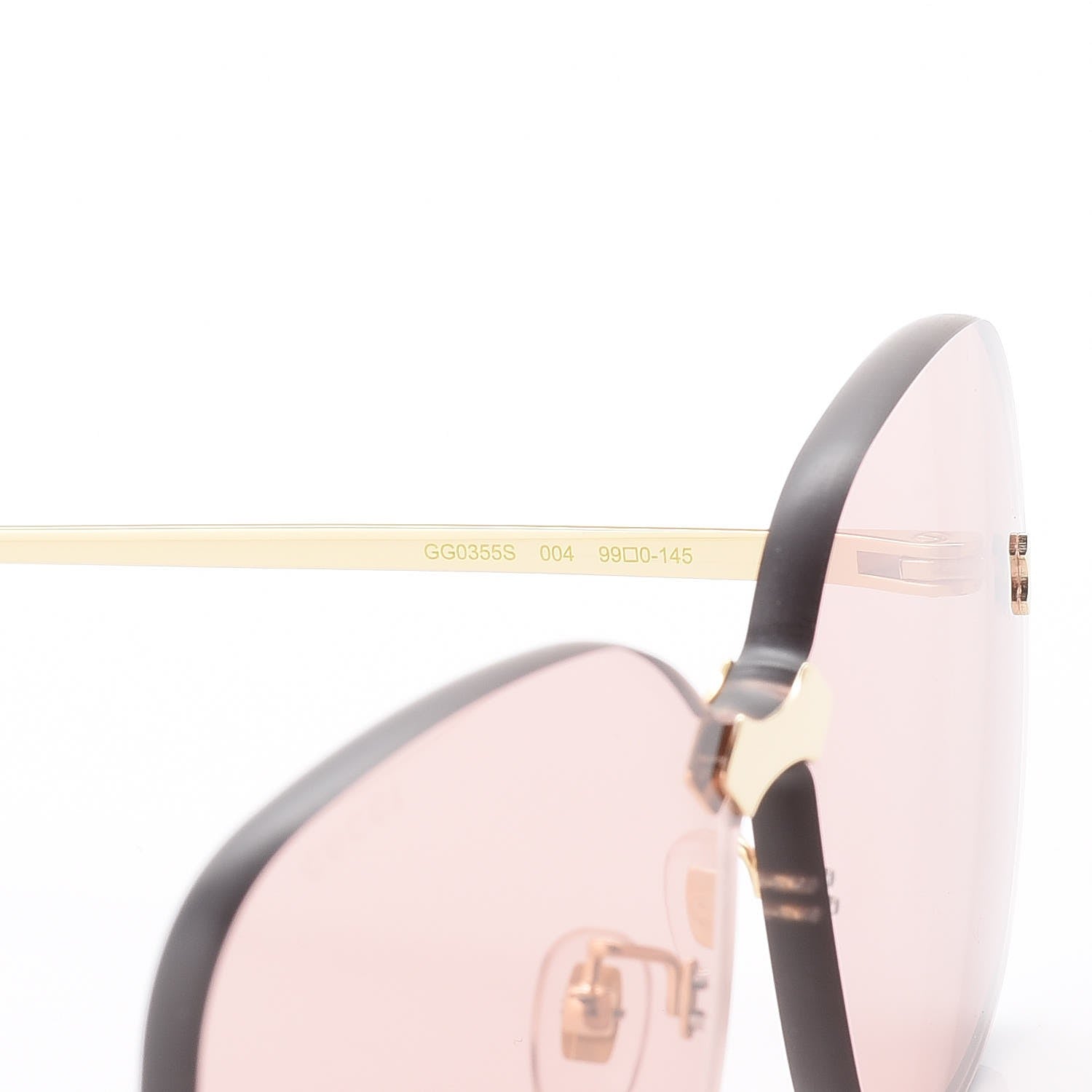 Gucci Rimless Sunglasses GG0355S Gold Flash Pink 6 of 8