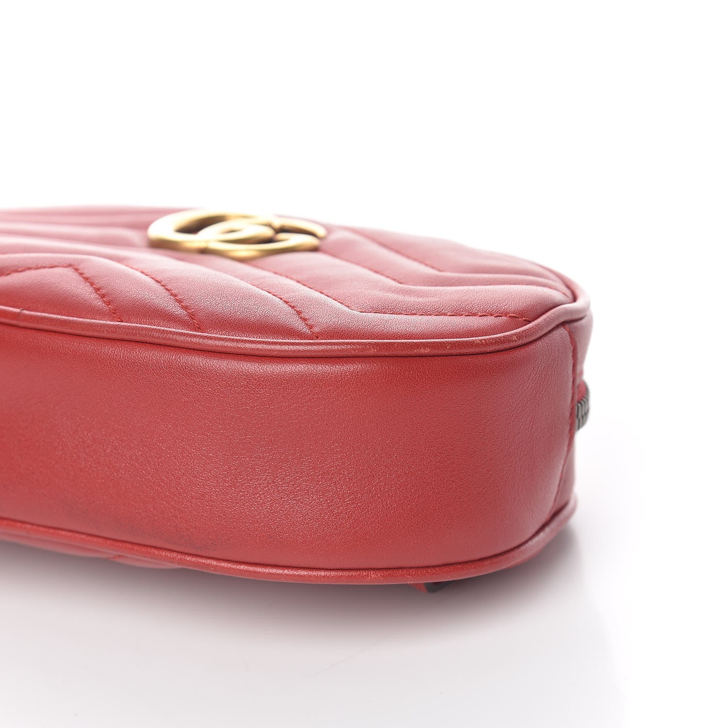 Gucci Calfskin Matelasse GG Marmont Belt Bag 85 34 Hibiscus Red 10 of 13