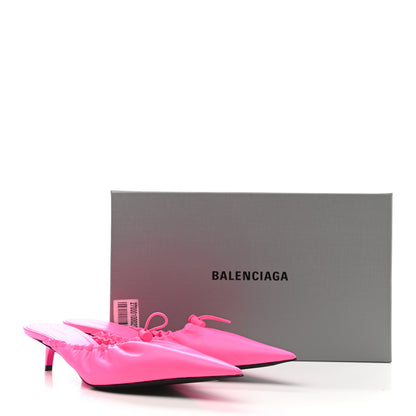 Balenciaga Smooth Nappa Pointed Toe Scrunch Knife 40mm Mules 38.5 Fluo Pink 12 of 12