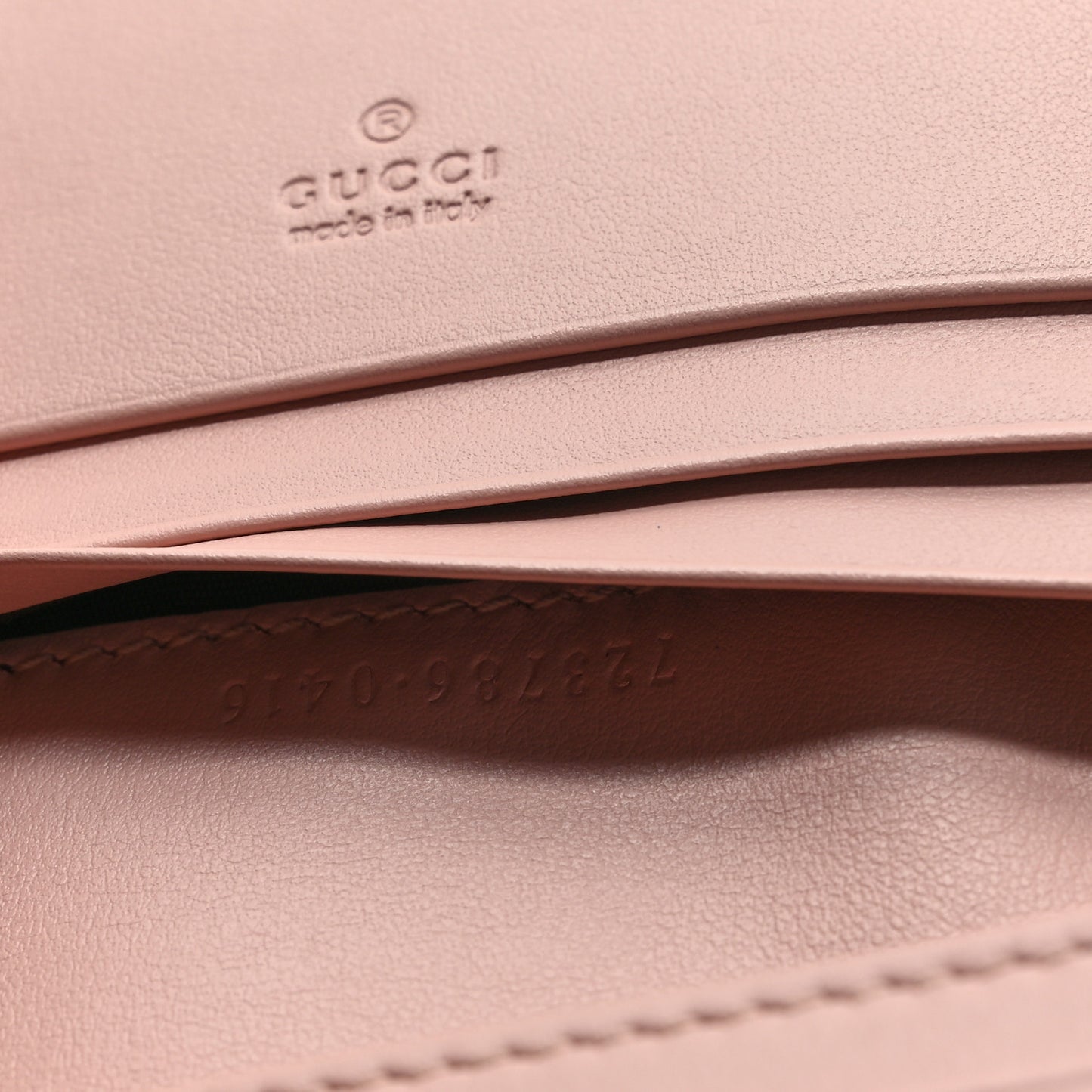 Calfskin GG Matelasse Card Case Wallet Perfect Pink