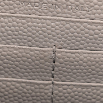 Saint Laurent Grain De Poudre Matelasse Chevron Monogram Envelope Chain Wallet Fog 12 of 13