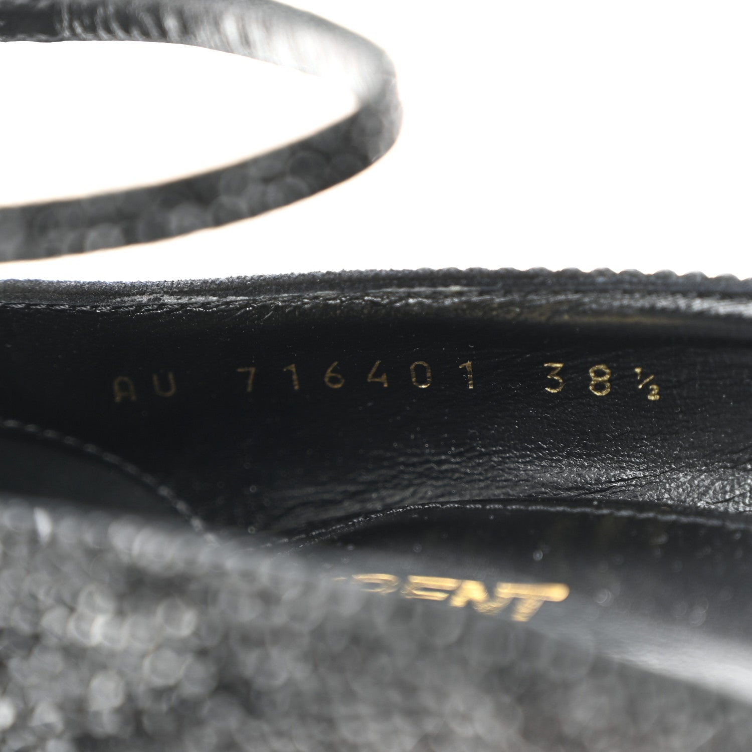 Saint Laurent Crystal Embellished Opyum Ankle Strap Sandals 38.5 Black 8 of 9