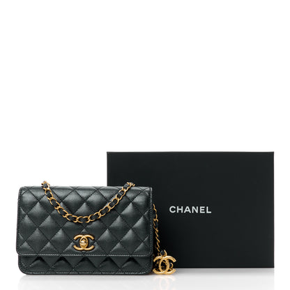 Chanel Pearly Caviar Quilted Fit For You Wallet On Chain WOC Black 3 of 13