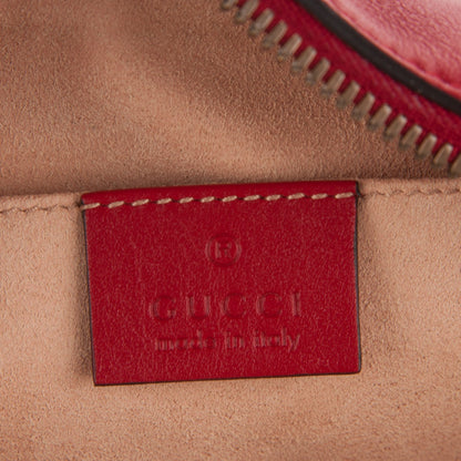 Gucci Calfskin Matelasse Small GG Marmont Chain Shoulder Bag Hibiscus Red 6 of 7