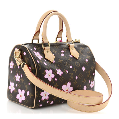 Louis Vuitton LV X TM Monogram Cherry Blossom Speedy Bandouliere 25 Sakura Brown 3 of 10