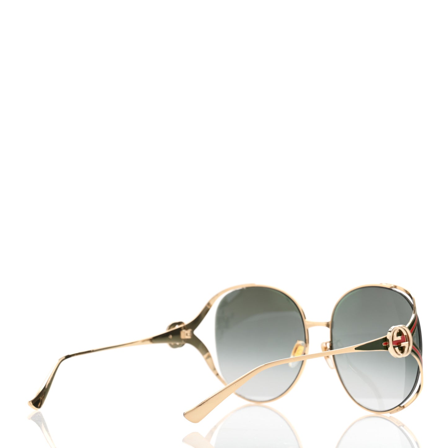 Metal Oversized Round Frame GG0225S Sunglasses Gold