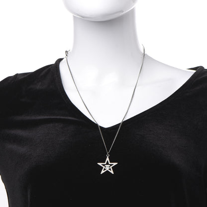 Chanel Ruthenium Crystal Star CC Necklace Iridescent Pink 2 of 6