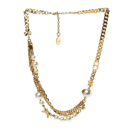 Christian Dior Pearl Charms Necklace Gold 3 of 4