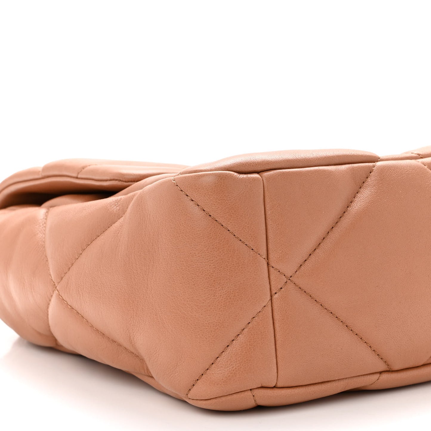 Lambskin Quilted Large Chanel 19 Flap Brown
