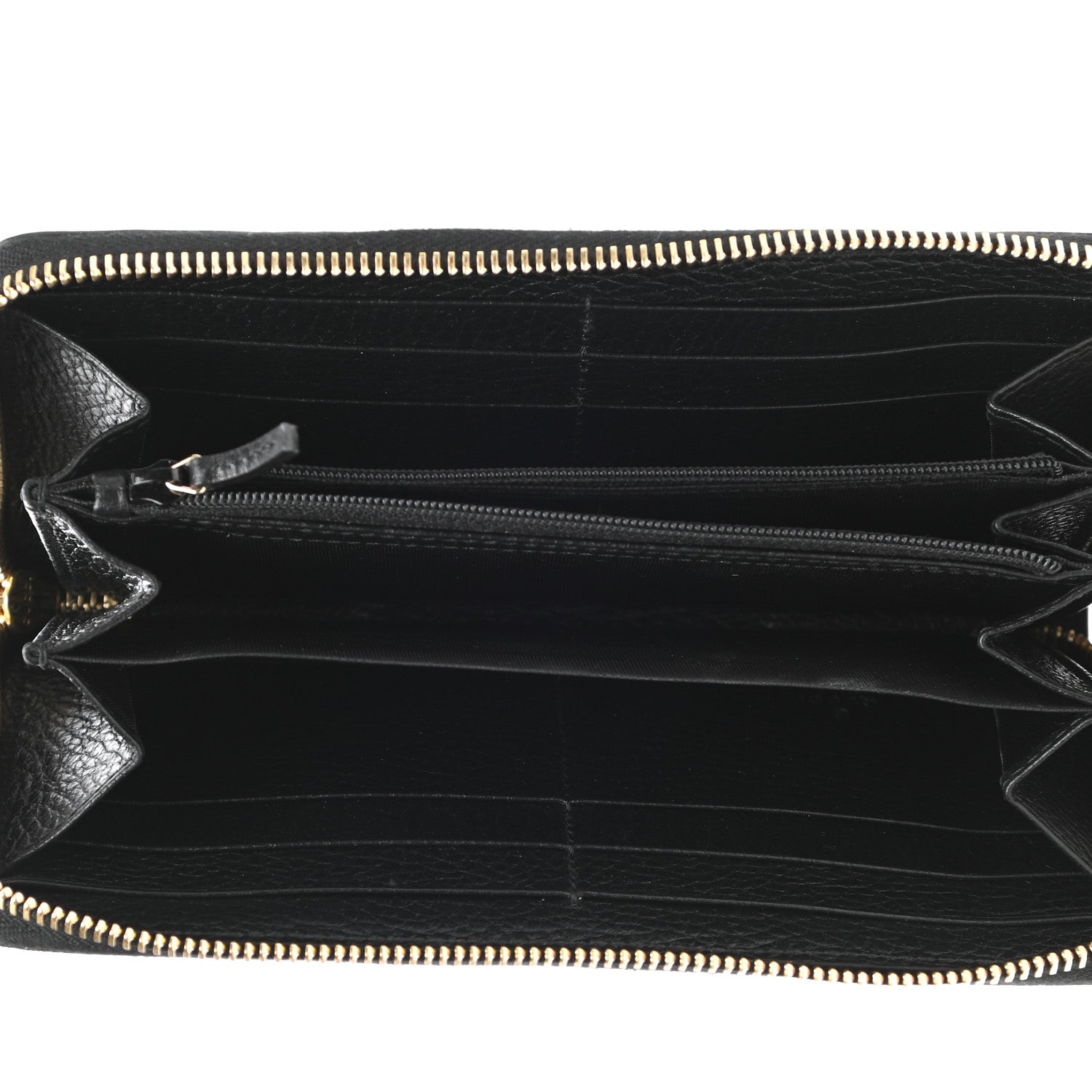 Gucci Dollar Calfskin GG Supreme Monogram GG Marmont Zip Around Wallet Black Beige Ebony 5 of 7