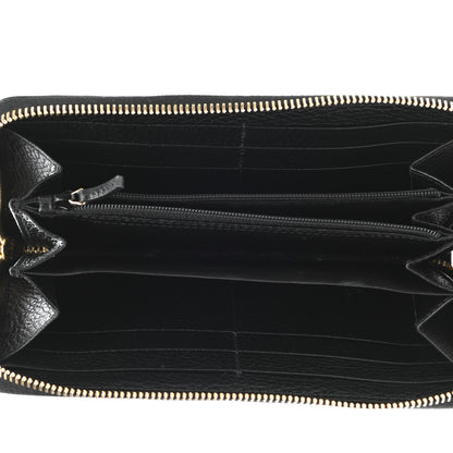 Gucci Dollar Calfskin GG Supreme Monogram GG Marmont Zip Around Wallet Black Beige Ebony 5 of 7