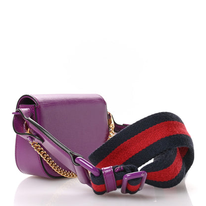 Gucci Azalea Calfskin Web Monochrome Horsebit 1955 Wallet On Strap Purple 3 of 10