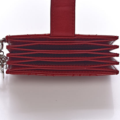 Christian Dior Patent Cannage Lady Dior 5-Gusset Card Holder Rouge Ceris 5 of 6