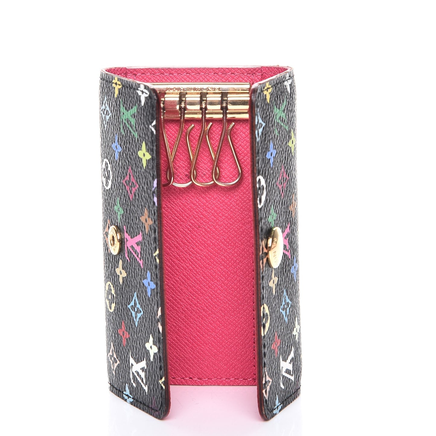 Monogram Multicolor Multicles 4 Key Holder Black Grenade