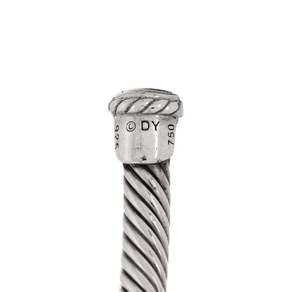 David Yurman Sterling Silver 18K Yellow Gold Graduated Pearl 4mm Cable Classics Cuff Bracelet 3 of 3
