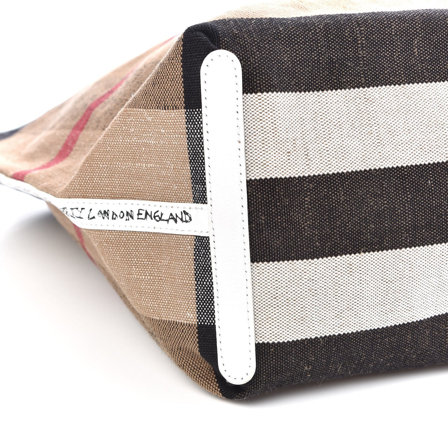 Coated Canvas Mega Check Sketchbook Large Reversible Doodle Tote White