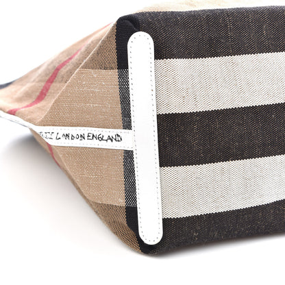 Burberry Coated Canvas Mega Check Sketchbook Large Reversible Doodle Tote White 11 of 12