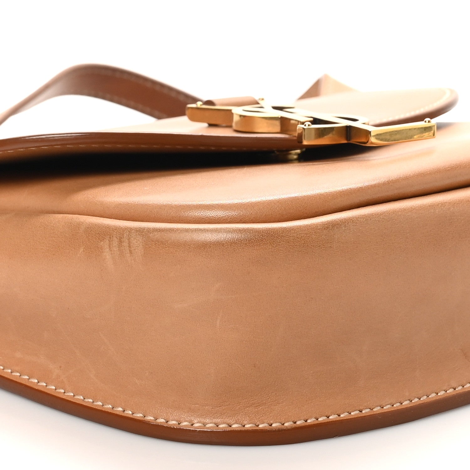Saint Laurent Smooth Vintage Calfskin Small Kaia Satchel Brown Gold 9 of 11