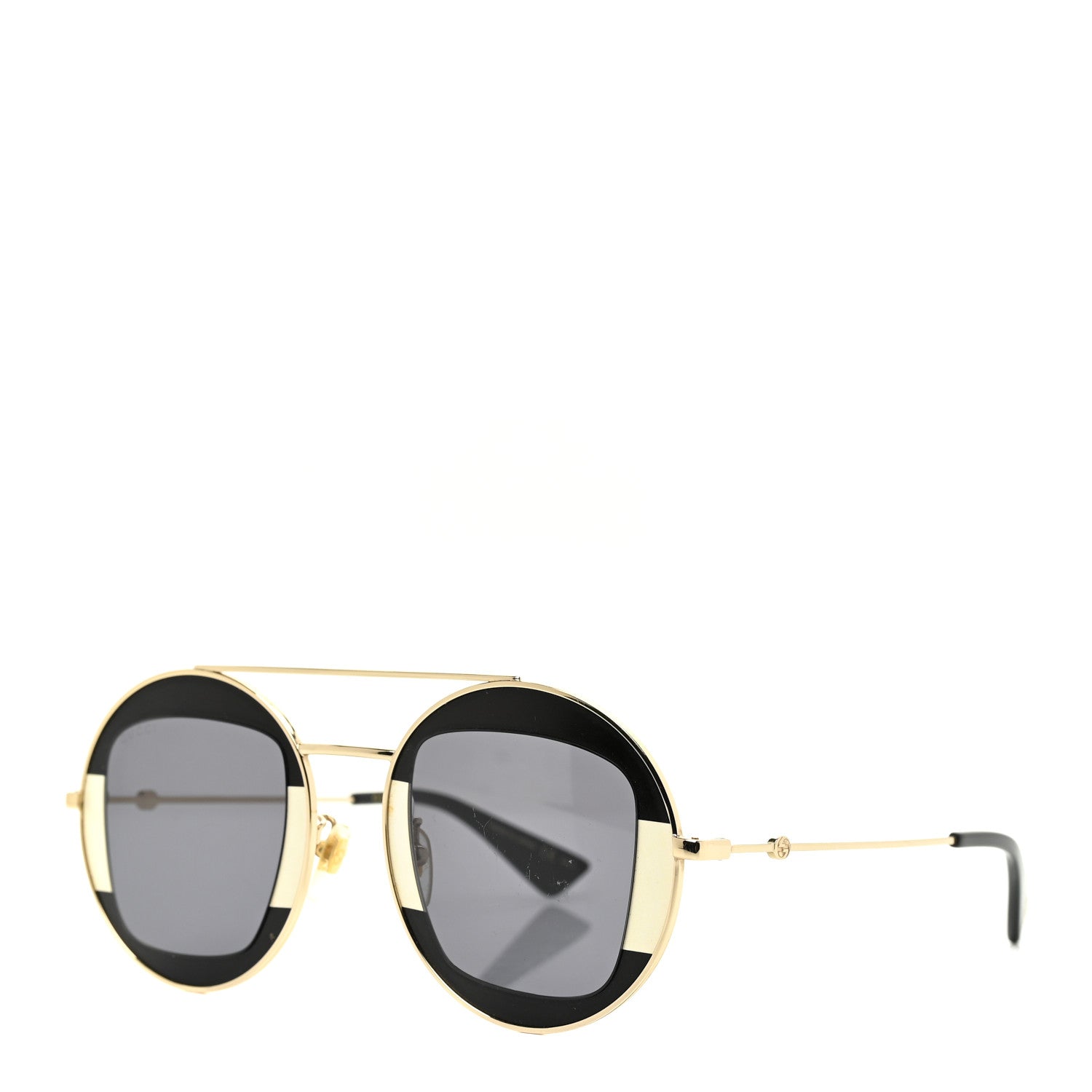 Gucci Round Frame Sylvie Web Sunglasses GG0105S Black 1 of 8